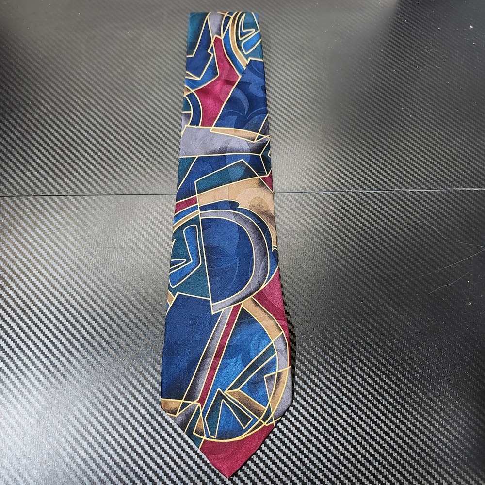 Chez Roffe Silk New York Abstract Pattern Multicolor Men's Tie